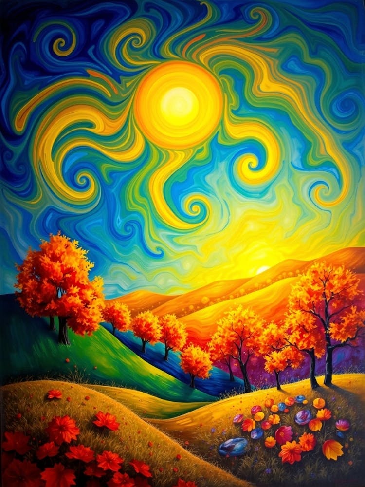Flux Schnell This Image Depicts A Vibrant Abstract Landscape I 1