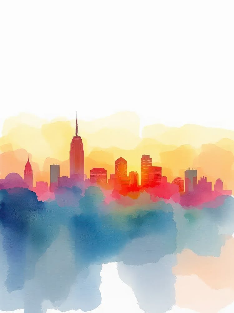 New York City Skyline Watercolor