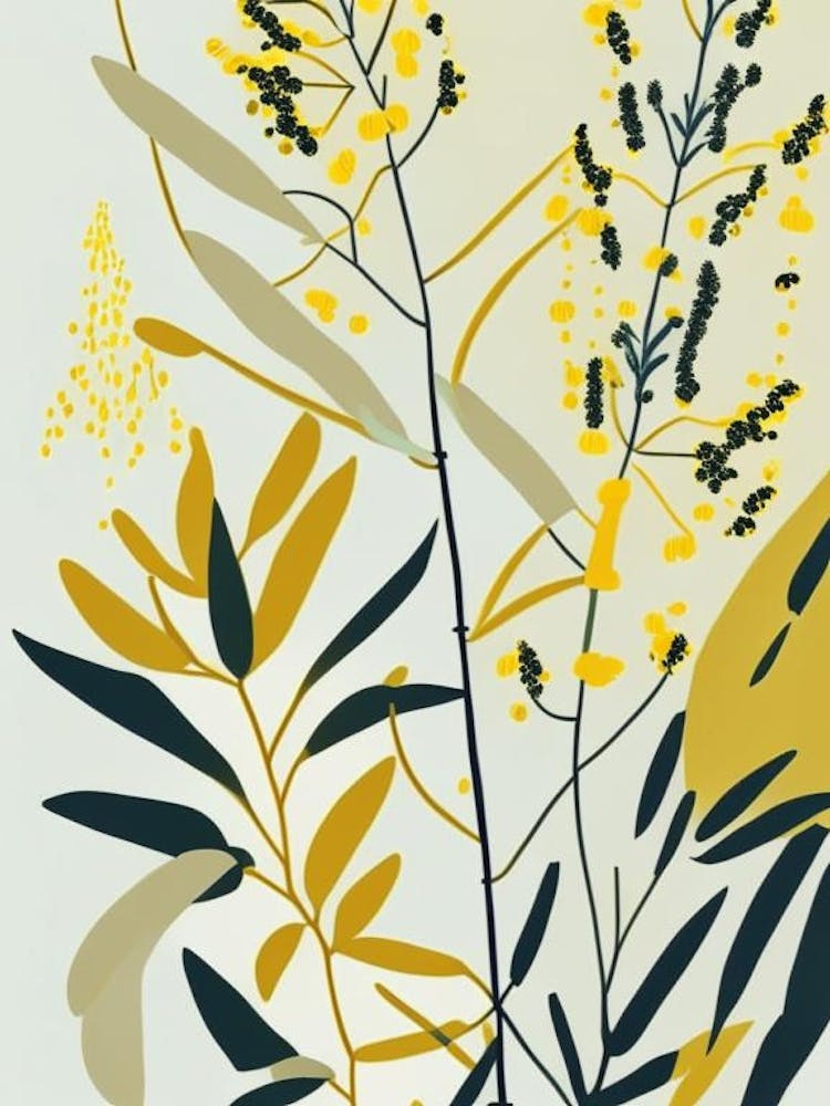 Goldenrod Wildflower Modern Muted Colours 2