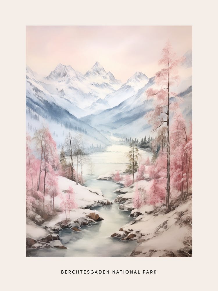 Verträumtes Winter Nationalpark Poster Nationalpark Berchtesgaden Deutschland 1