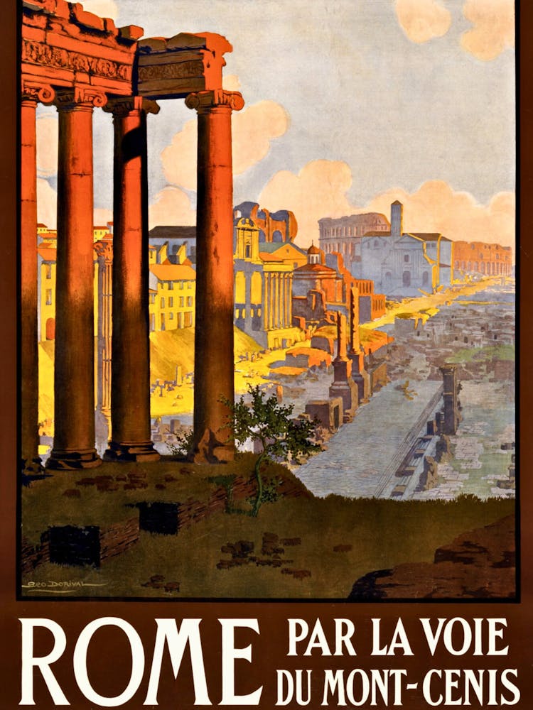 Rome Par La Voie Du Mont-Cenis Retro Vintage Poster