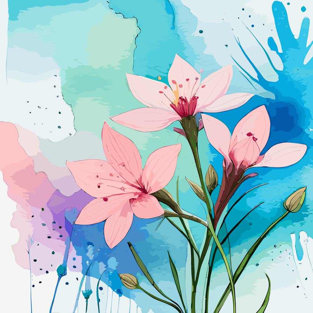 Watercolor Flowers Background