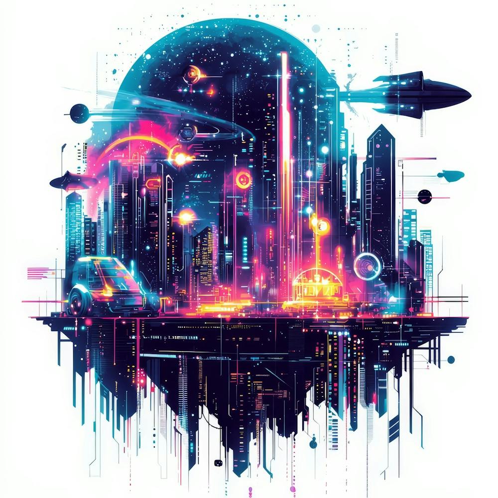 Futuristic City.Generated AI. Wall 13
