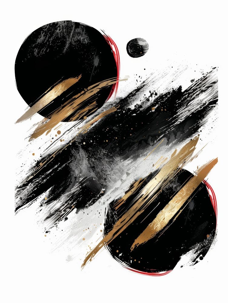 Abstract Black And Gold Painting 31