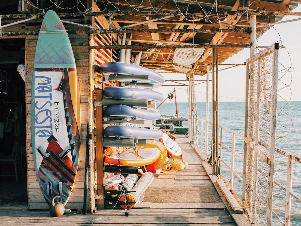 Surfboards On Dock