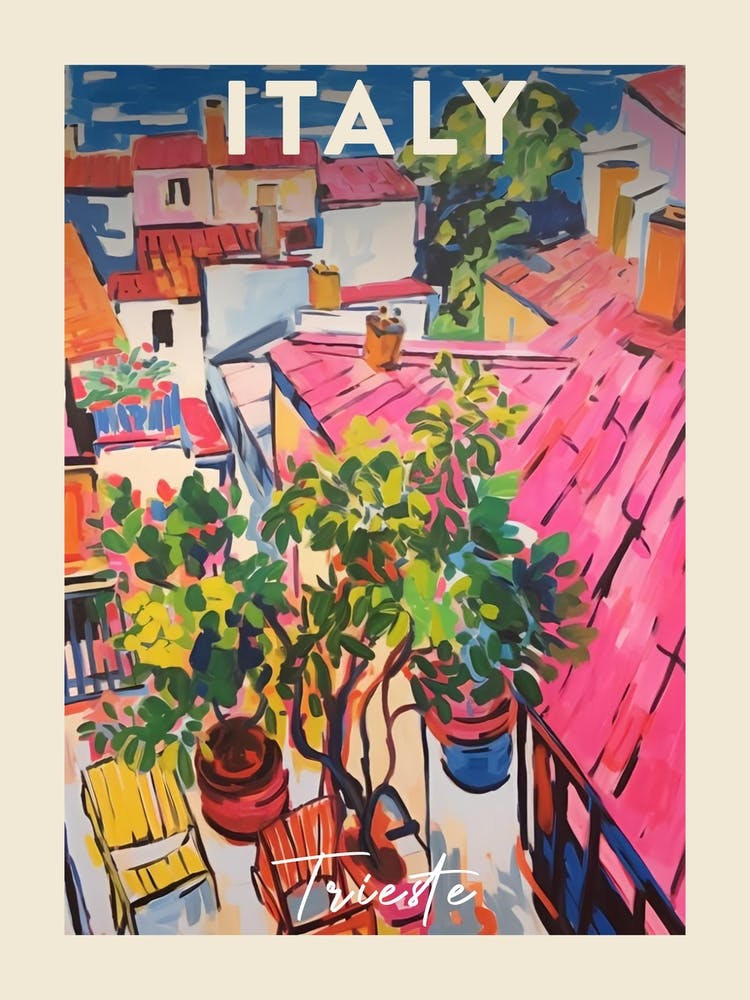 Trieste Italy 2 Fauvist Painting Travel Poster