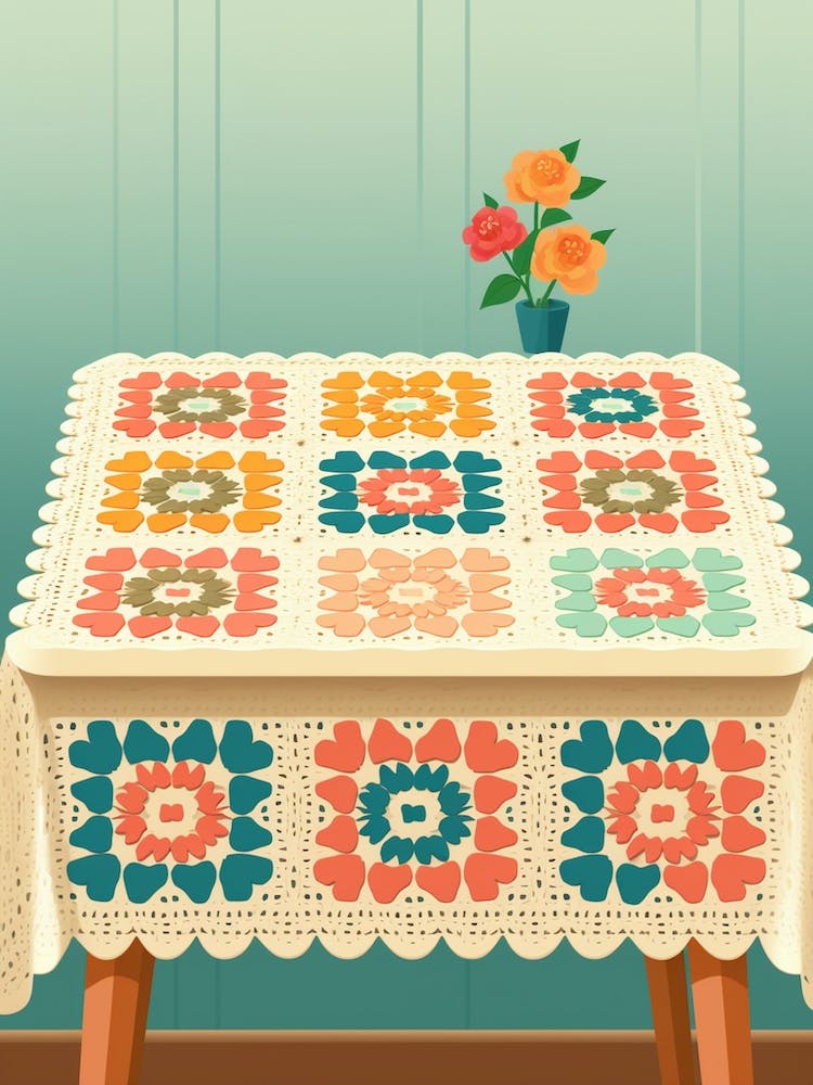 Crochet Dining Room Table  1