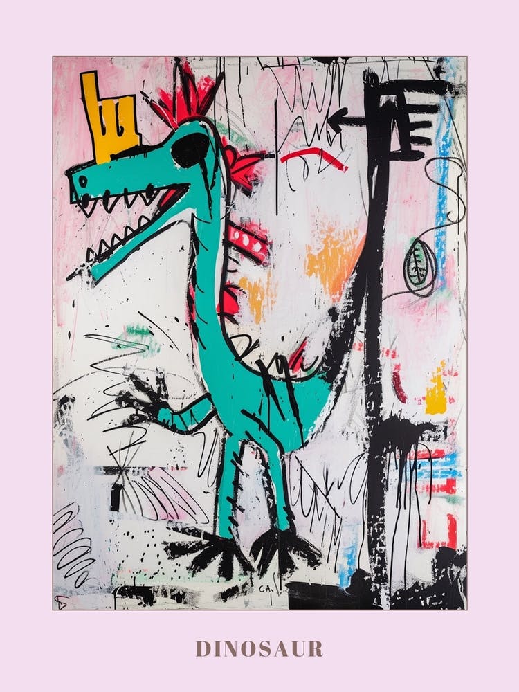 Abstract Pink Graffiti Brushstroke 1 Poster