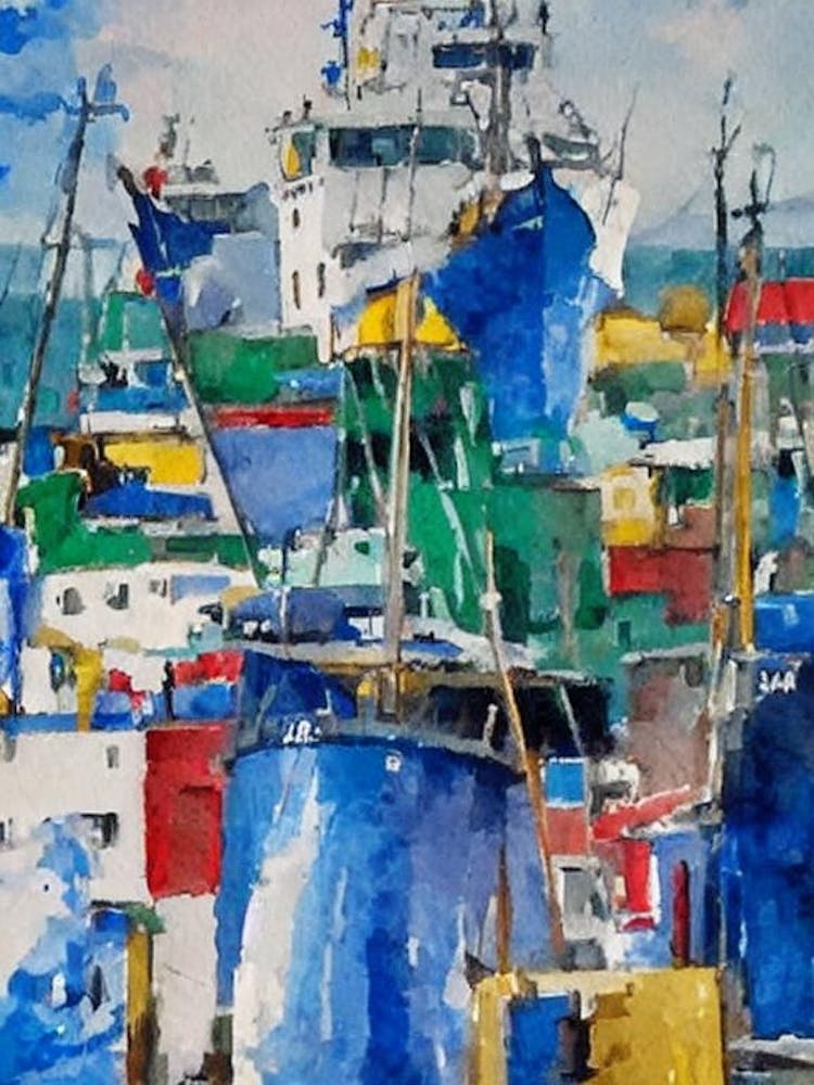 Port Of Kingston Jamaica Abstract Block 1 harbour