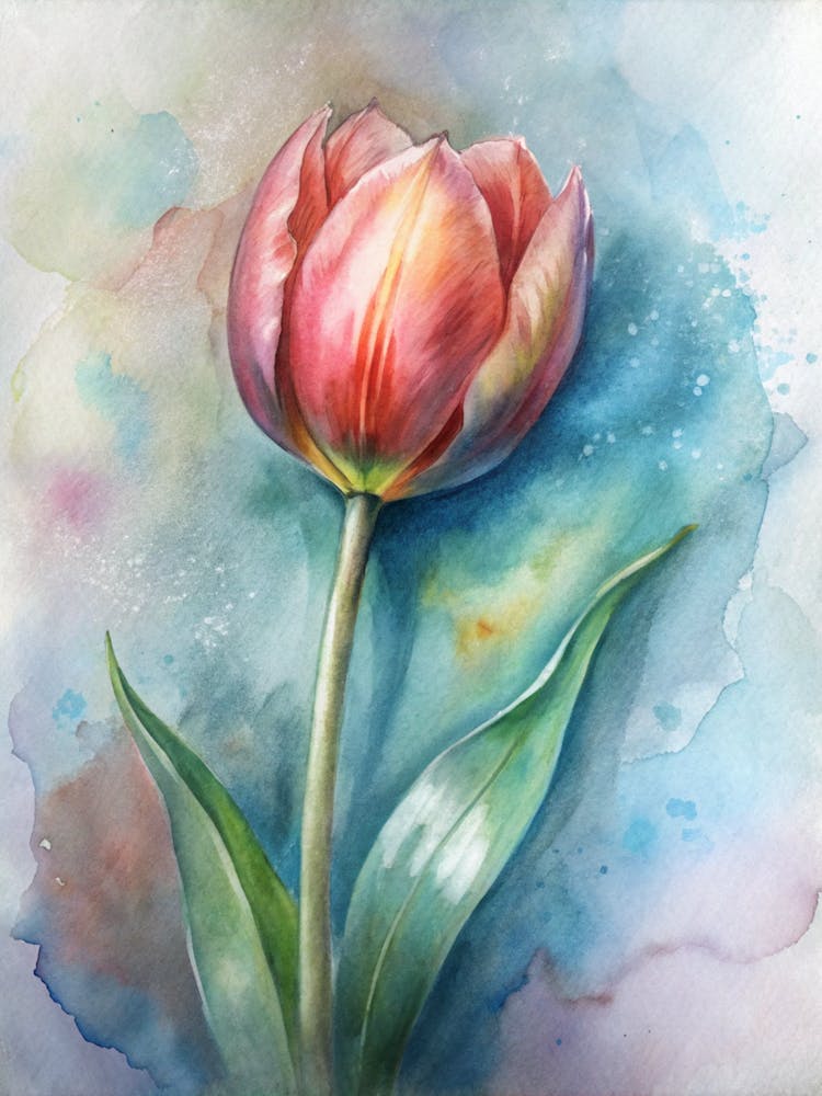 Tulip Watercolor Painting