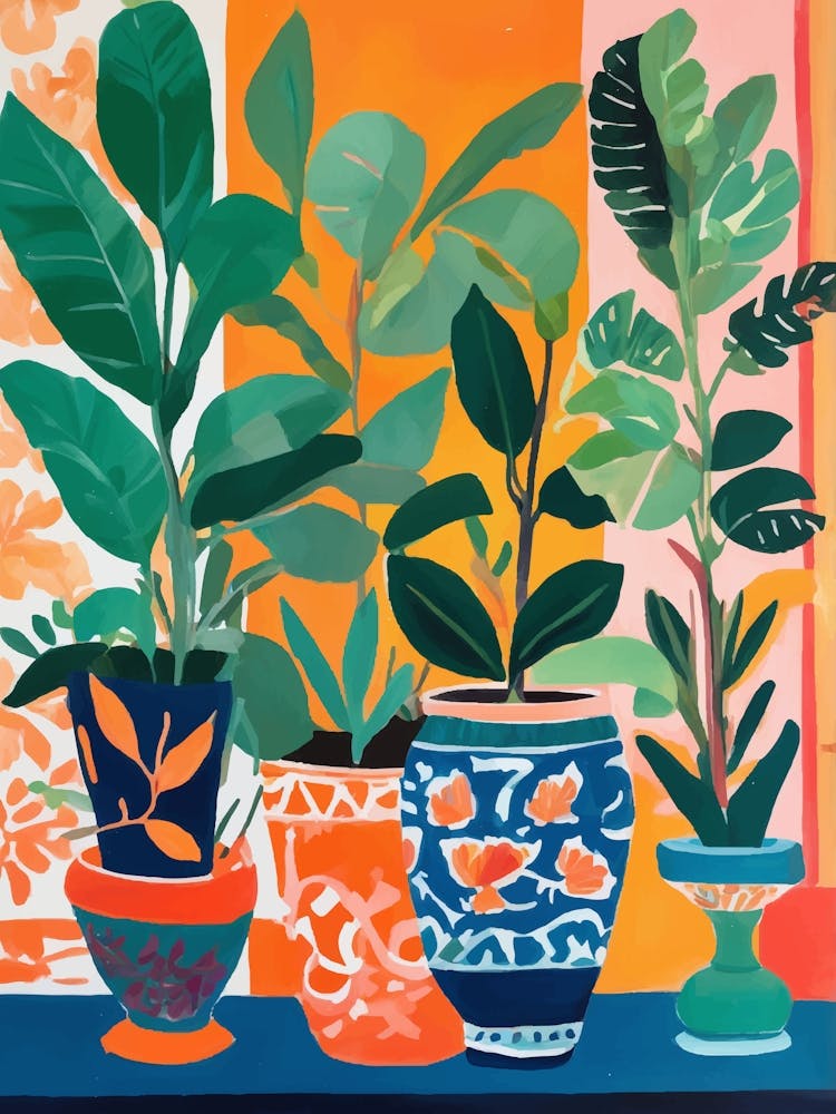 Colorful Potted Plants