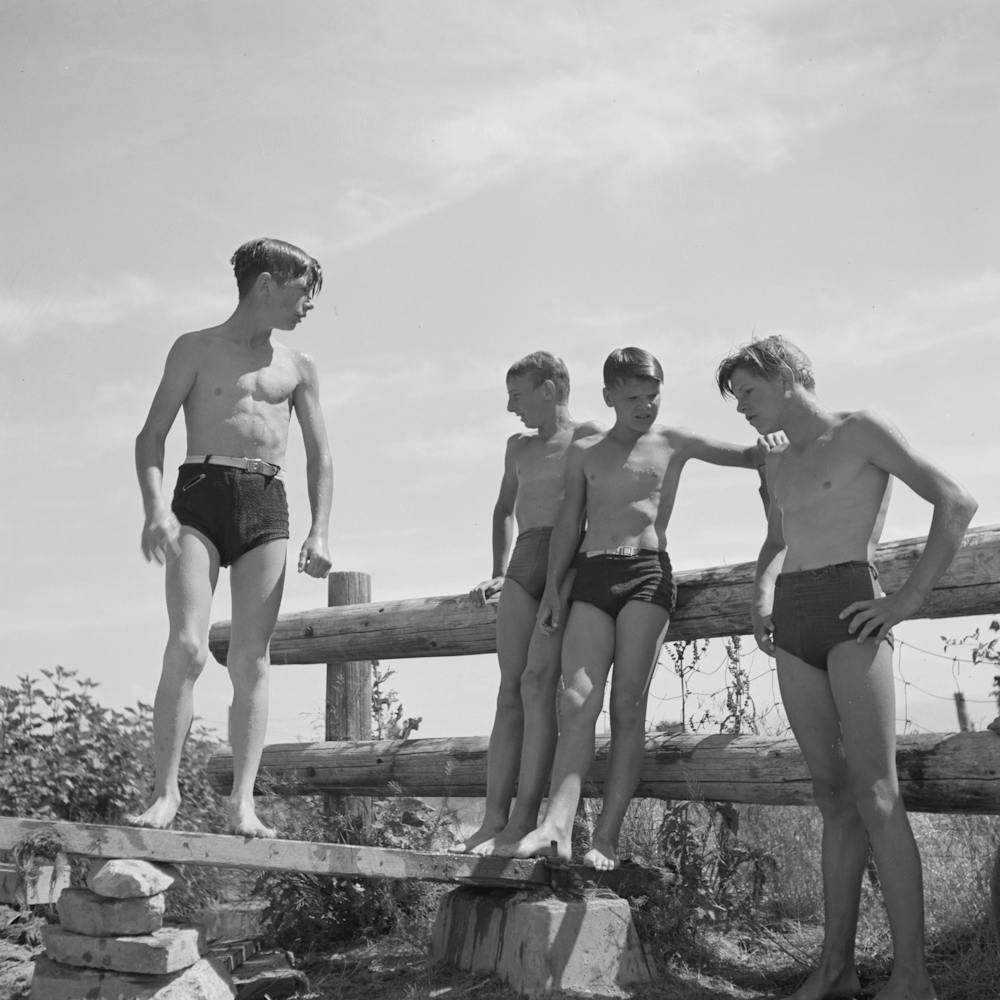 Rupert, Idaho, Schoolboys In Swimming By Russell Lee