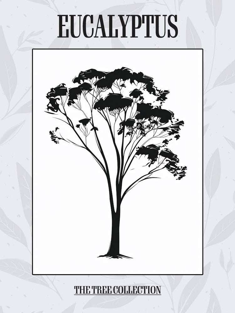 Eucalyptus Tree Simple Geometric Nature Stencil 21 Poster
