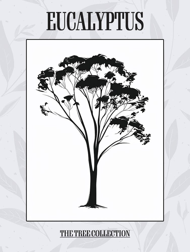 Eucalyptus Tree Simple Geometric Nature Stencil 21 Poster