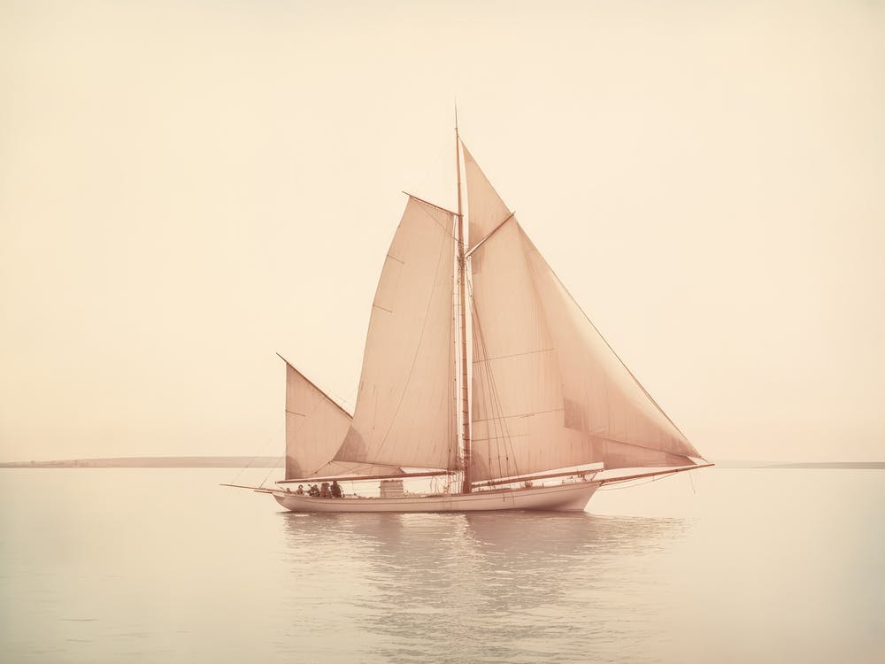 Nautical Sailboat Drawing