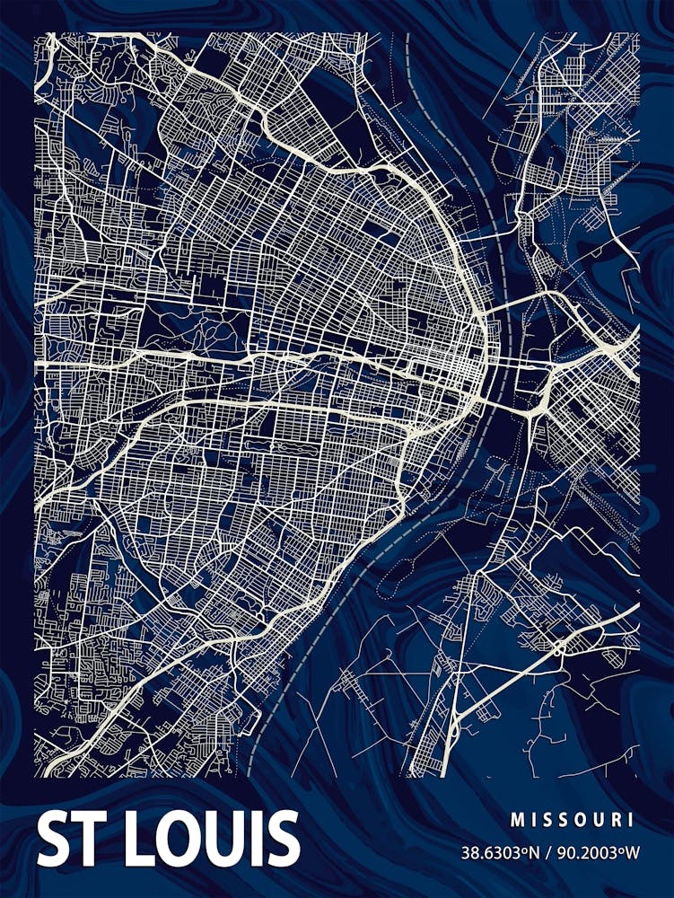 St Louis Crocus Marble Map