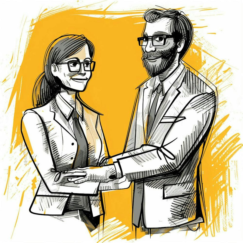 Businessman And Woman Shaking Hands