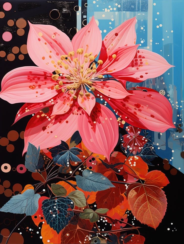 Surreal Florals Poinsettia 4 Flower Painting