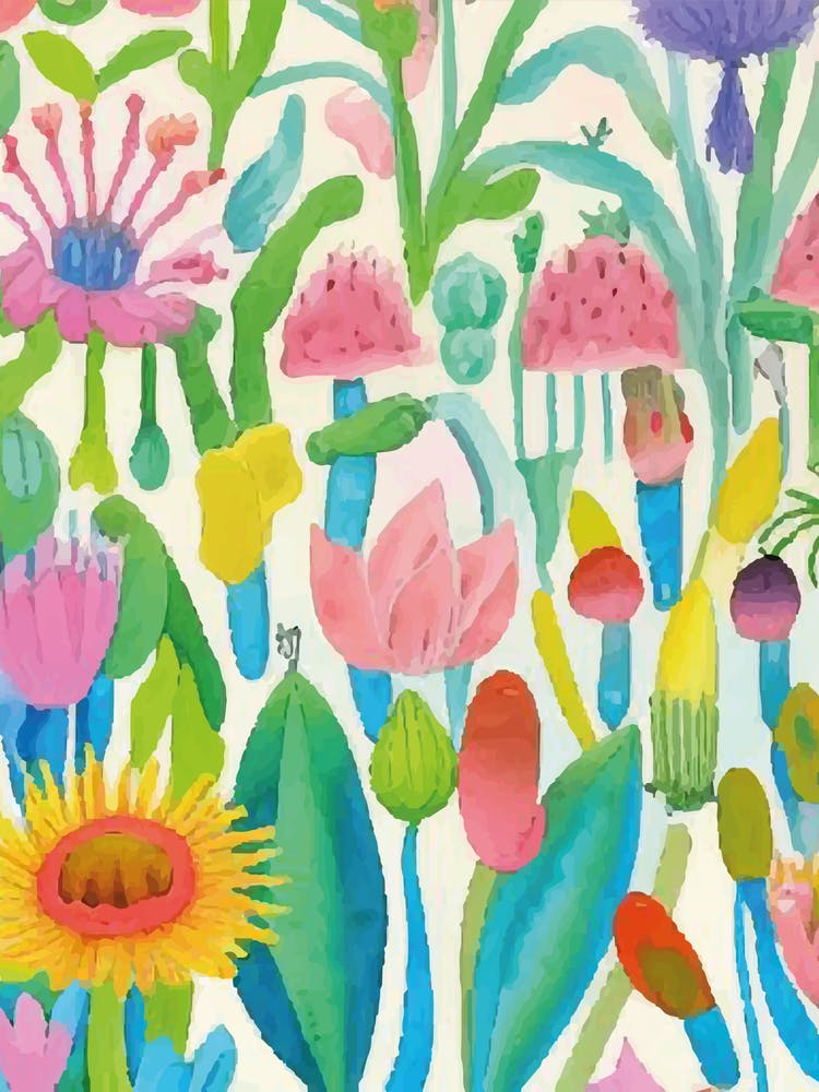 Wildflowers Colorful Illustration