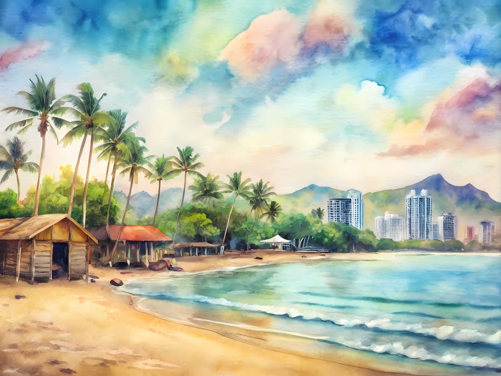 Honolulu Hawaii A Vintage Scene