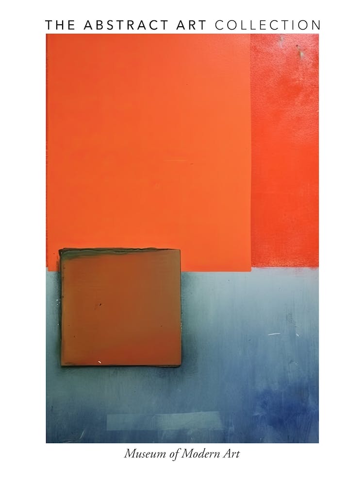 Red And Blue Abstract Painting Exhibition Poster