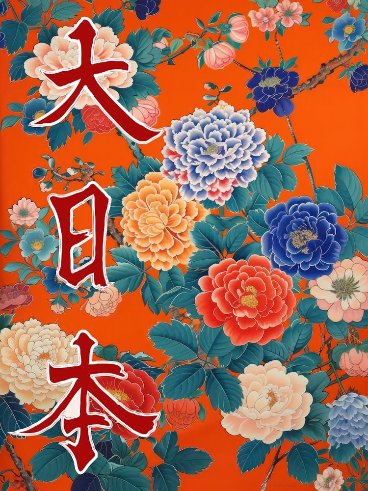 Hokusai Great Japan Poster Japanese Floral  42