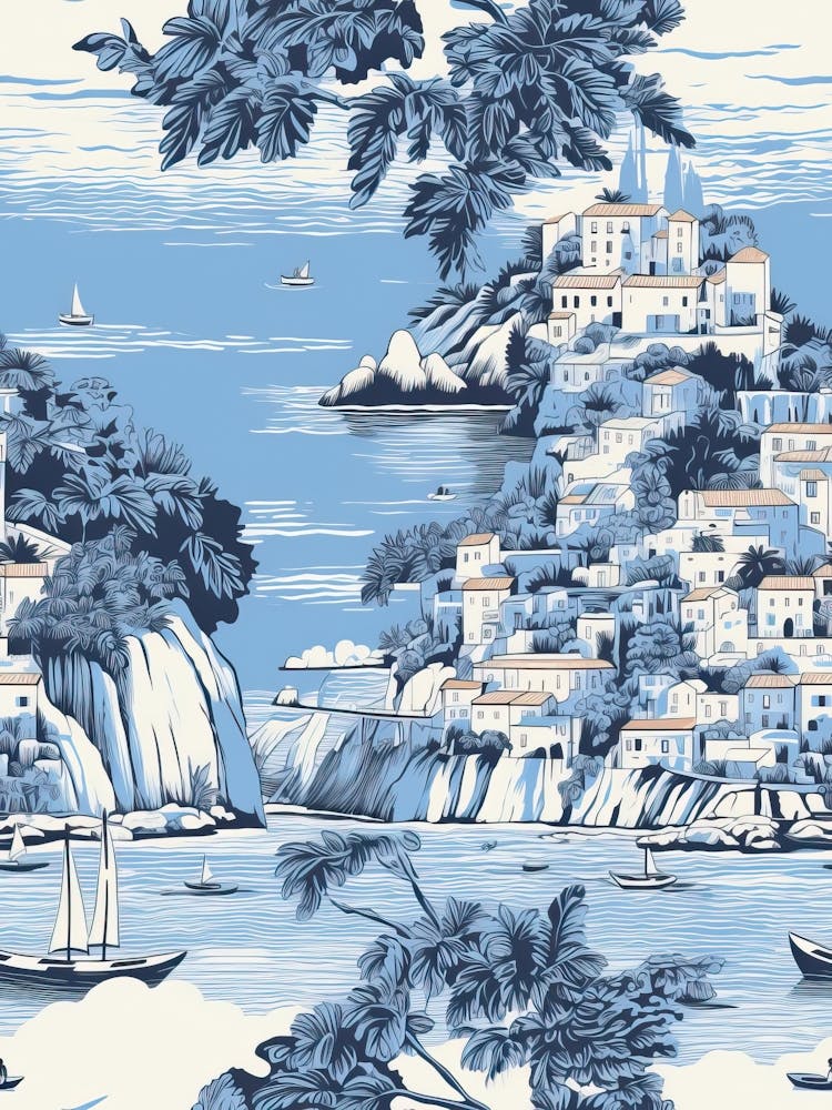 Amalfi Coast, Italy, Inspired Travel Pattern 3