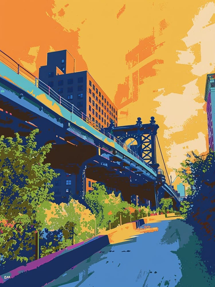 The High Line New York Colourful Silkscreen Illustration 4