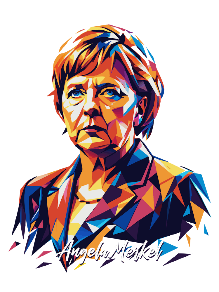 Angela Merkel Portrait WPAP Pop Art