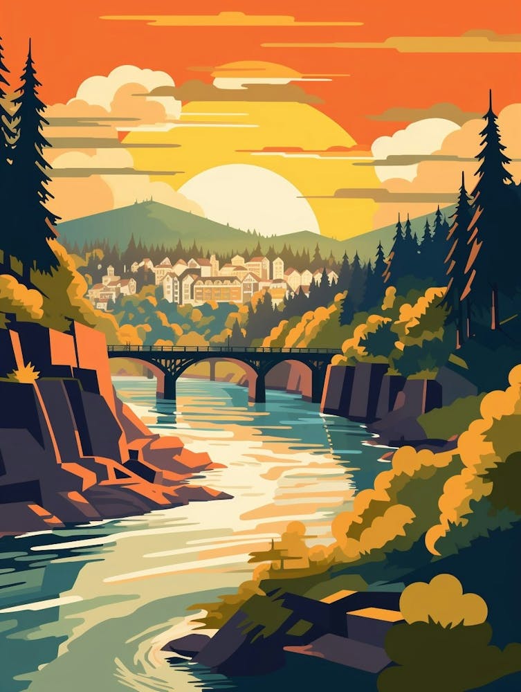 Gig Harbor Washington Retro Pop Art 16