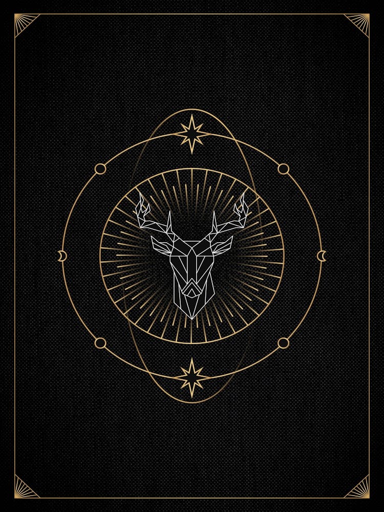 Hirschkopf — 🃏 Tarotkartendeck, Tarot geometrisch