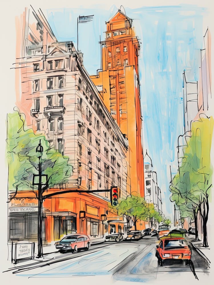 The Langham, Chicago   Chicago, Illinois  Resort Storybook Illustration 1