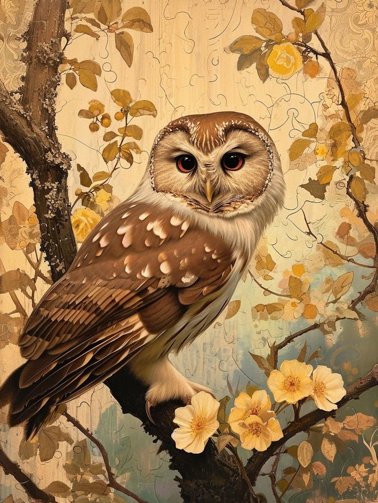 Northern Saw Whet Owl Painting 3