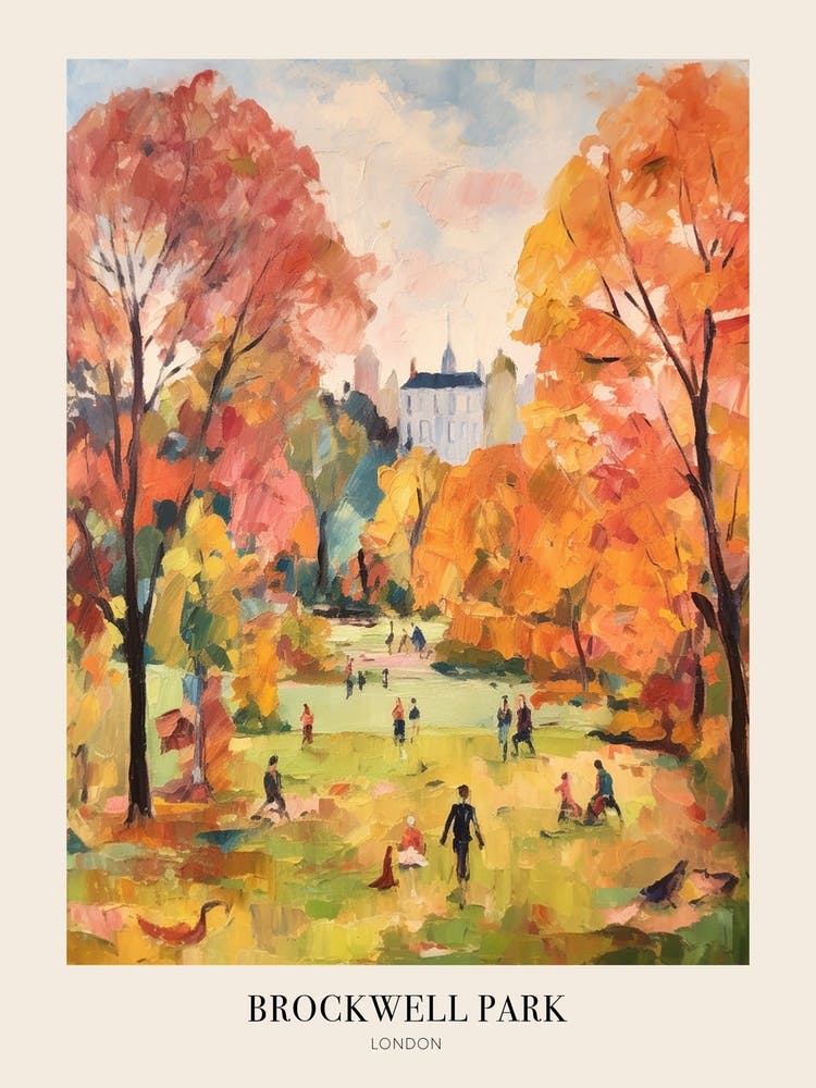 Autumn City Park Painting Brockwell Park London 1 Poster