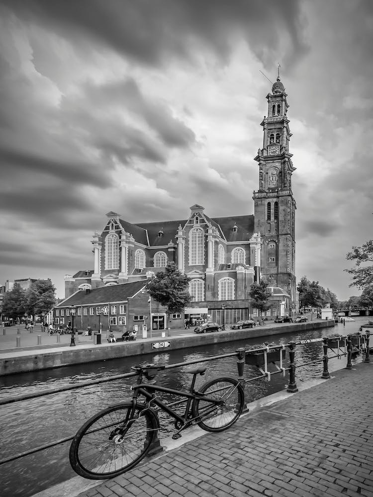 Amsterdam Westerkerk And Prinsengracht