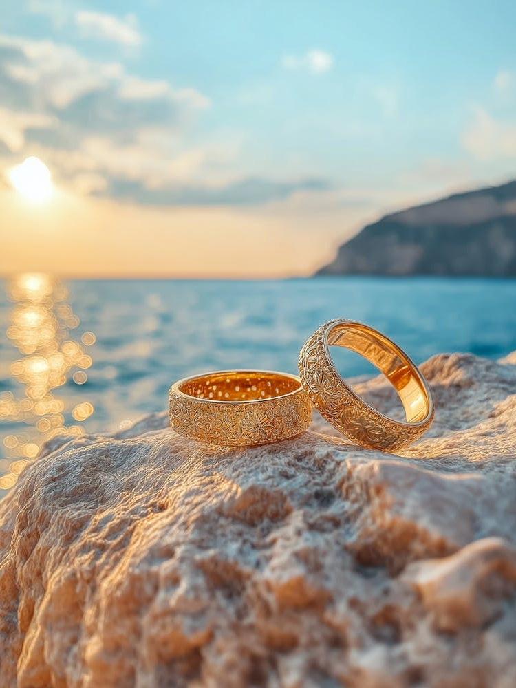 Wedding Rings On The Rocks