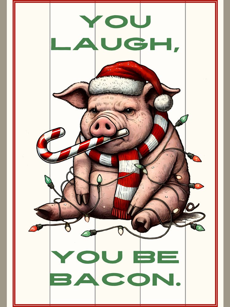Funny Pig Holidays Sign