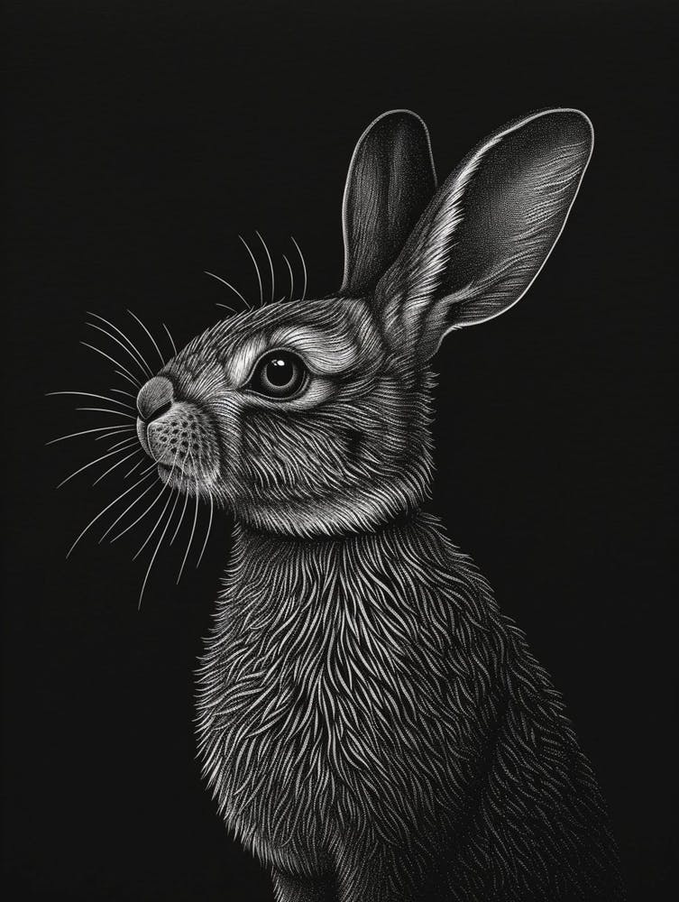 Britannia Petite Blockprint Rabbit Illustration 4