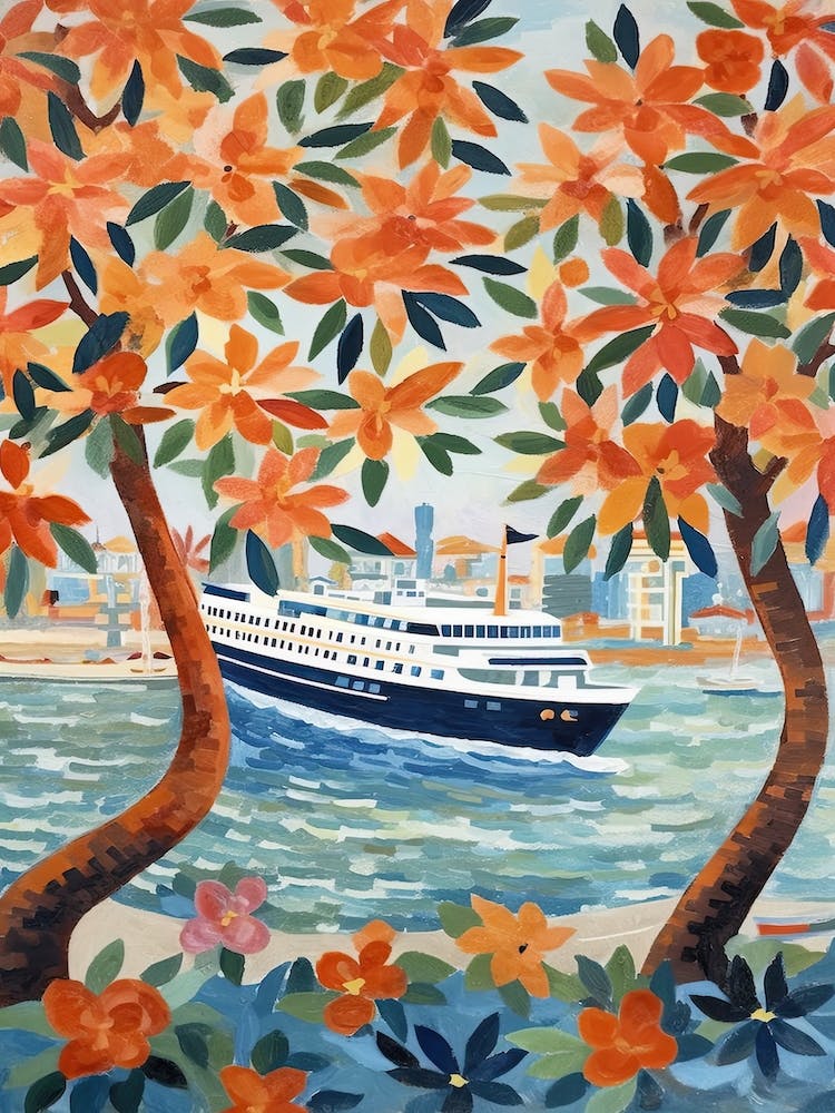 Mediterranean Cruise Ship Vintage 2