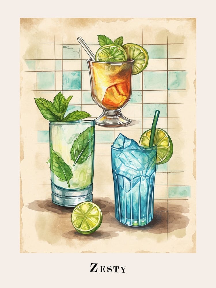 Zesty Cocktail Illustration