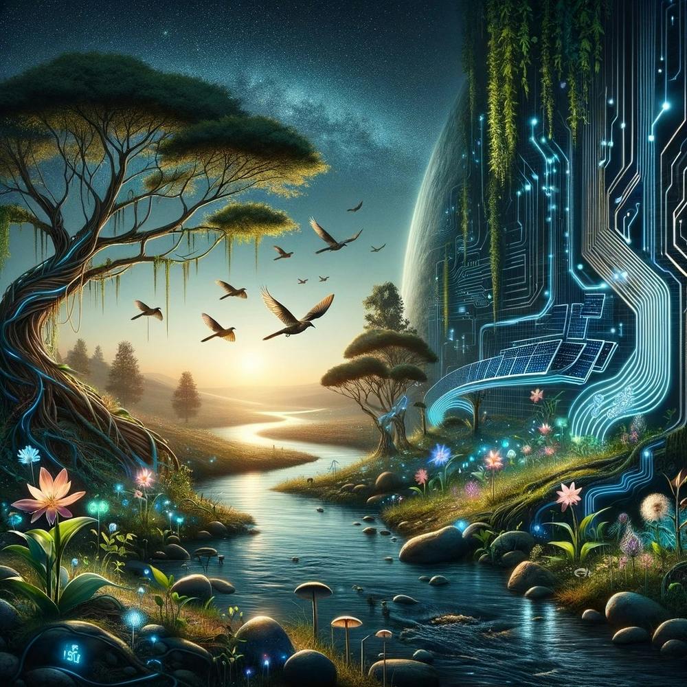 Twilight Nexus: The Dance of Nature and Innovation