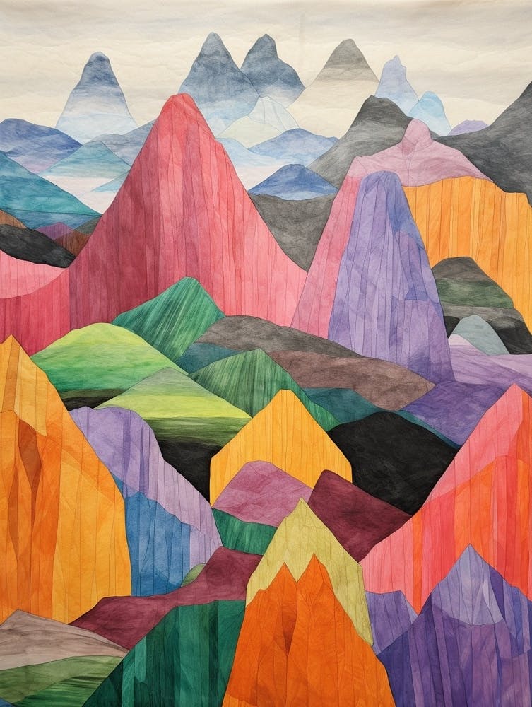 Puncak Jaya Indonesia 2 Colourful Mountain Illustration
