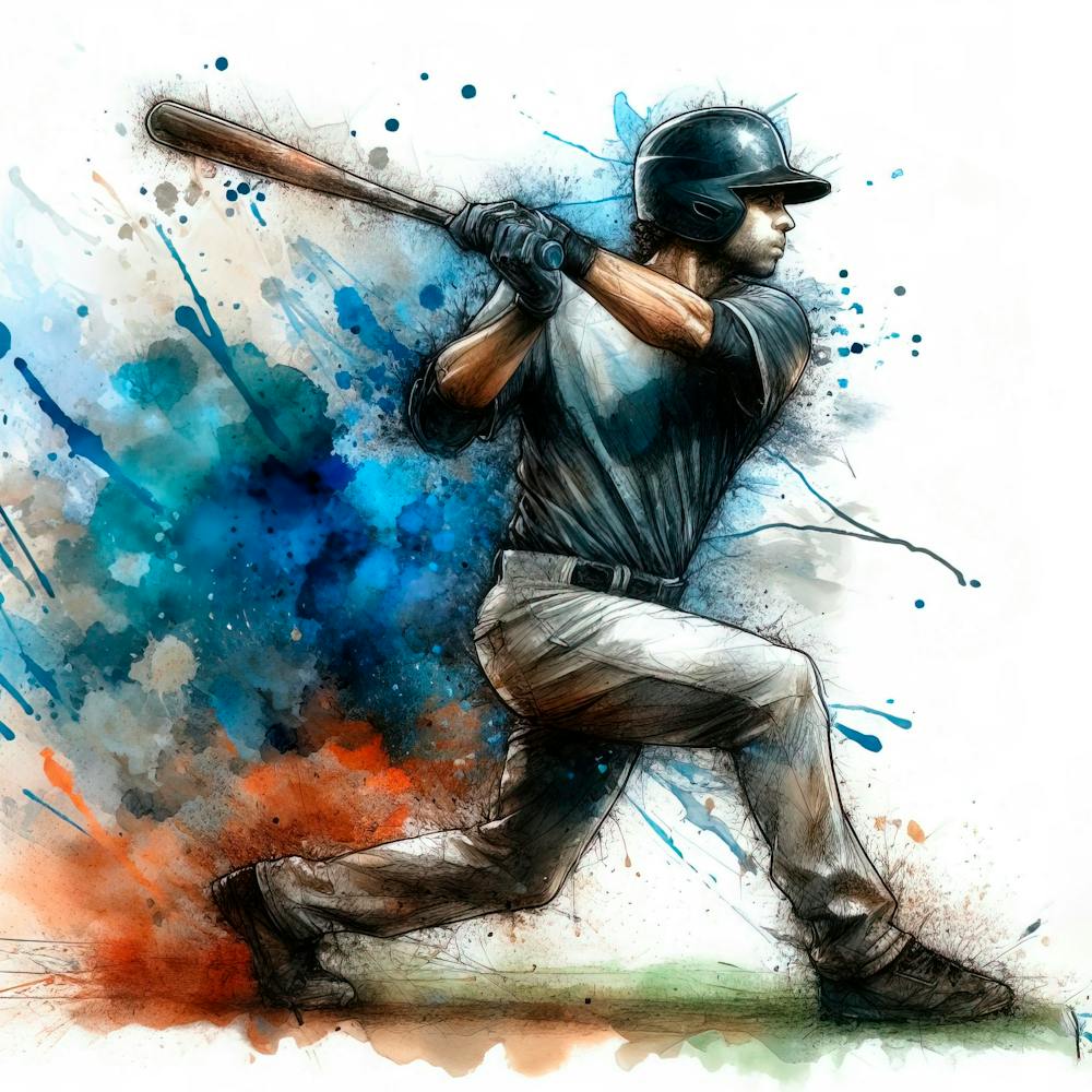 Baseball Player in watercolor