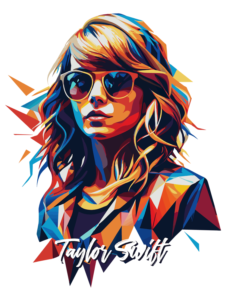 Taylor Swift 05 Porträt Musik-Ikone WPAP Pop-Art-Stil