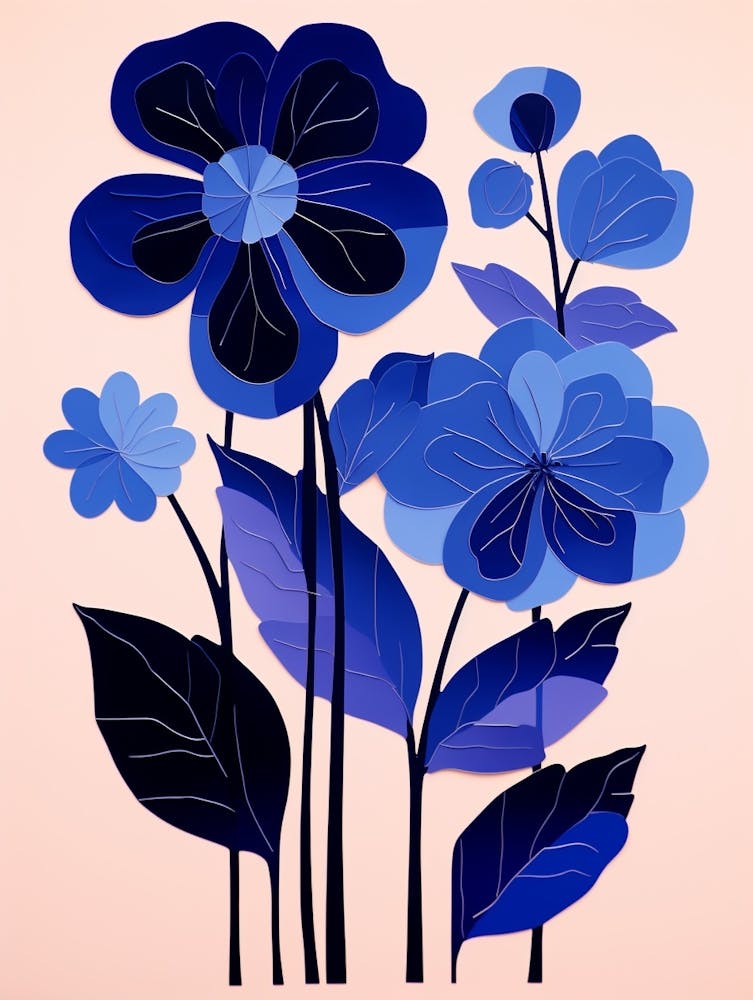 Blue Flower Illustration Hydrangea 1