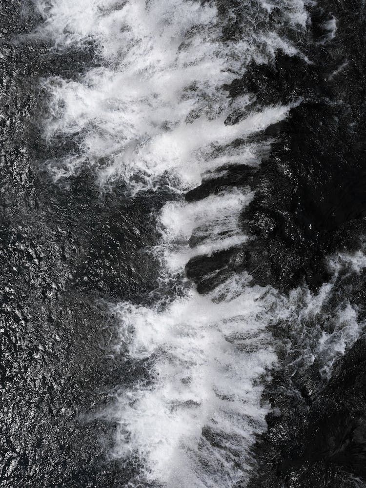 Black And White Water Cascade