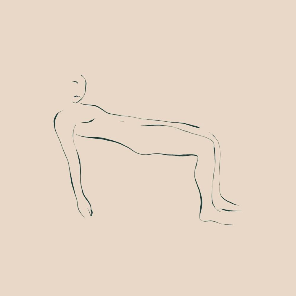 Nude drawing of a woman lying down