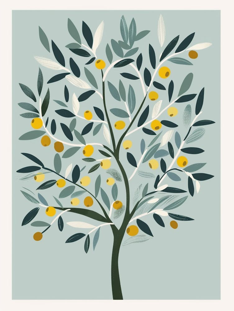 Olive Tree Flat Illustration 3