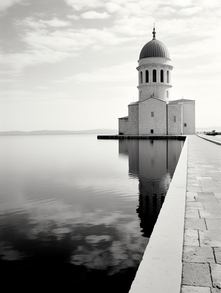 Zadar, Croatia, Black And White Old Photo 4