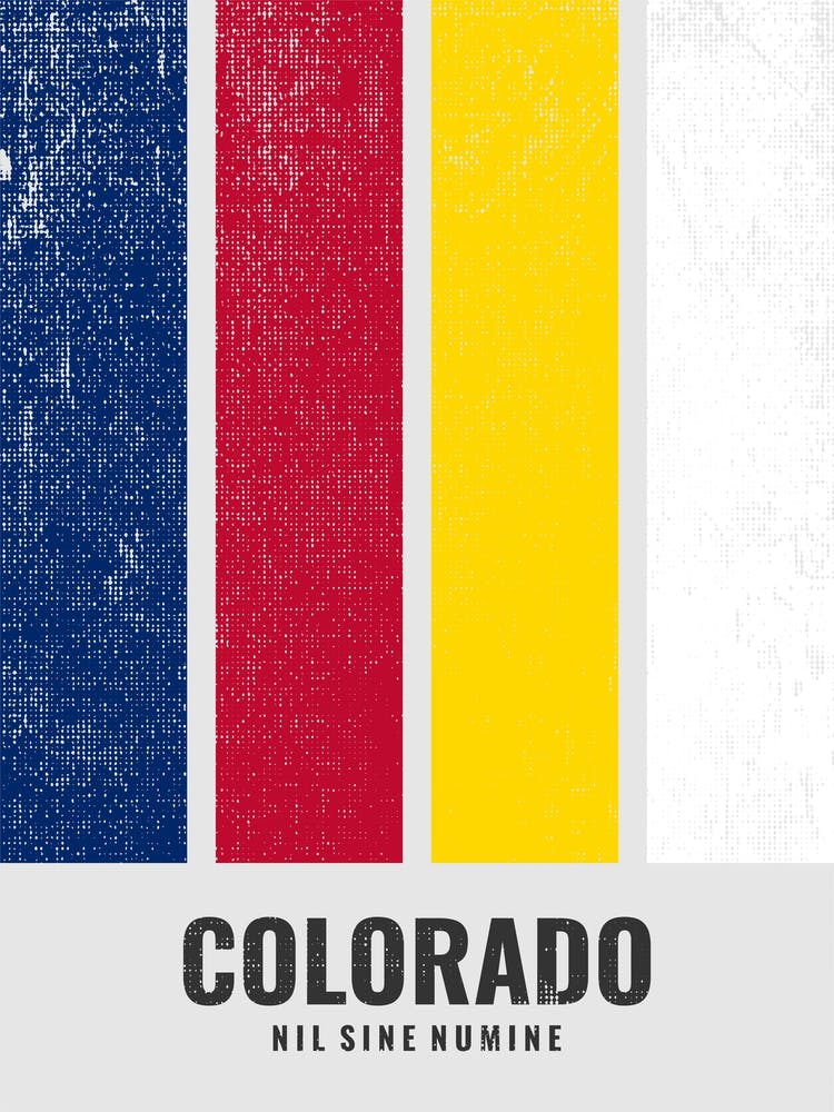 Vintage Minimalist Colorado State Flag Colors With Motto